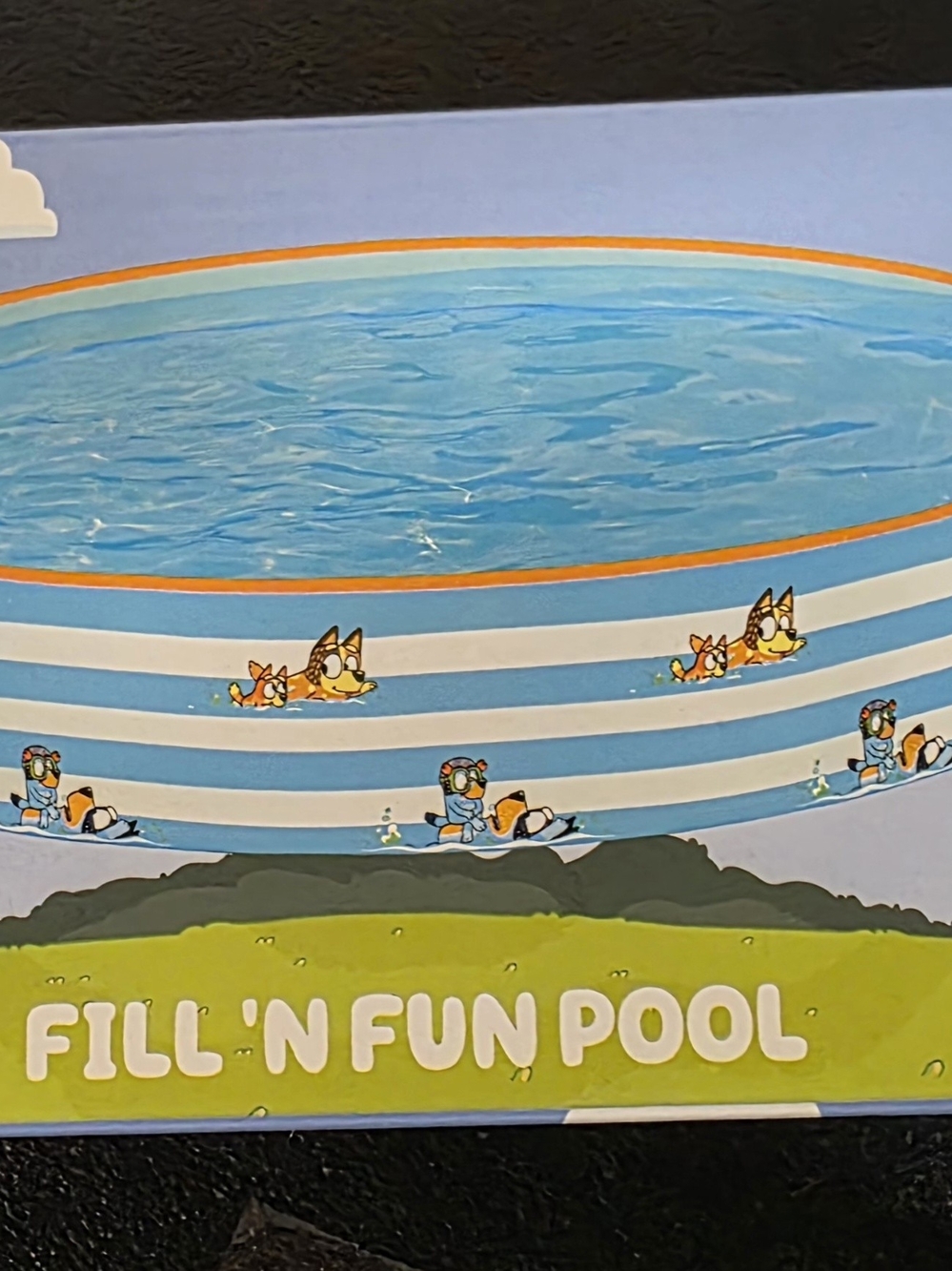 Fill 'N Fun Pool - Blue Striped Inflatable Splash Pool - Picture 2 of 4